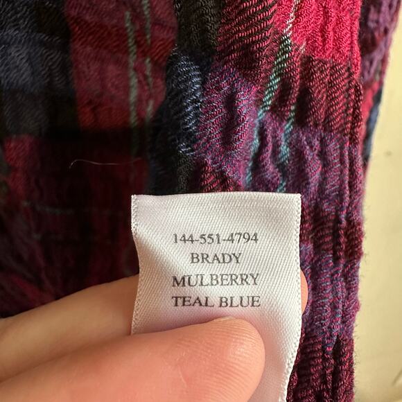 Rails Brady Button Down Shirt Mulberry Teal Blue M - Picture 10 of 12